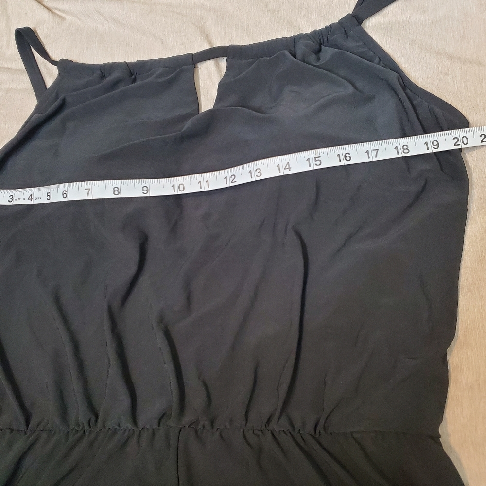 AQUAGREEN black Swim Dress Romper XL 16/18 One Piece Swimsuit Pockets New - Picture 8 of 10
